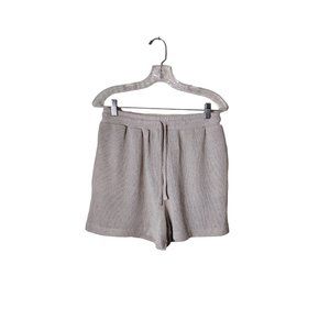 HM Shorts Womens Small Knit Tie Waist Pockets High Rise Beige